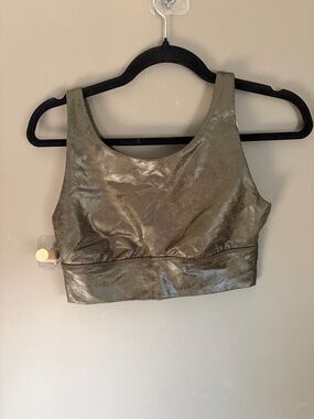 NWT Faux Leather Coated Sports Bra